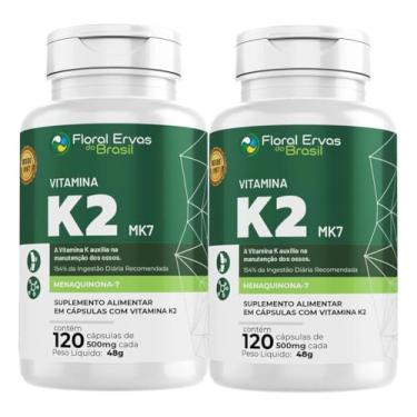 Imagem de KIT C/2 Un. Vitamina K2 MK7-120 Cápsulas 500mg Floral Ervas do Brasil
