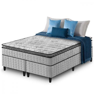 Imagem de Conjunto Box Queen Cinza Zidi Hanover One Ortopédico D33
