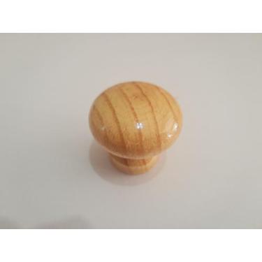 Imagem de Puxador Madeira 1 furo Cogumelo Grande Marfim - Comercial Analux