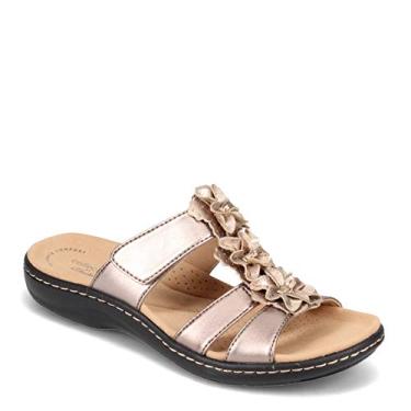 Imagem de Clarks Sandália rasteira feminina Laurieann Judi, Sintético metálico/couro, 36