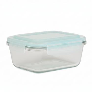 Imagem de Pote de Vidro Hermético 370ml com Tampa Plástica e Trava - Vedação Segura e Versátil para Micro-ondas, Forno e Freezer