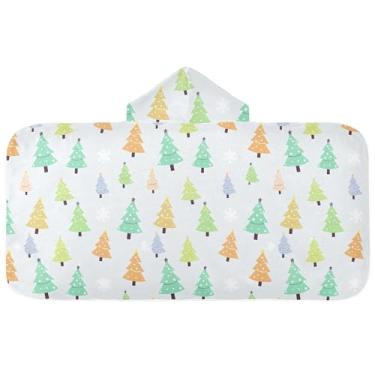 Imagem de Burbuja Toalha de banho com capuz de laço rosa para crianças, toalha de praia de pelúcia macia absorvente para chá de meninas e meninos 3-10 anos, 61 x 127 cm