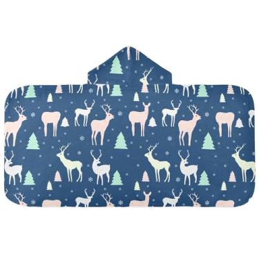 Imagem de Burbuja Toalha de banho com capuz de laço rosa para crianças, toalha de praia de pelúcia macia absorvente para chá de meninas e meninos 3-10 anos, 61 x 127 cm