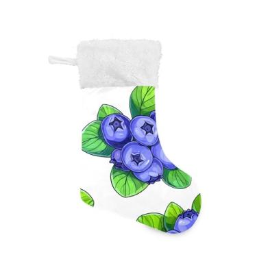 Imagem de xigua Meia de Natal de mirtilo personalizada grande meia de doces presente para pendurar meias de natal para decoração de festa de férias em família, decoração de lareira
