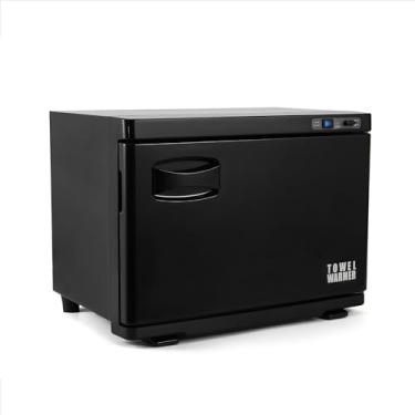 Imagem de NOVAL Aquecedor de toalha quente profissional 23L - temperatura alta de 98 °C, 4 fechaduras magnéticas, aço inoxidável de 2 camadas com drenagem para spa/salão/casa