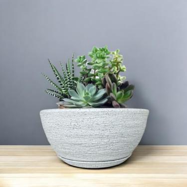 Imagem de Vaso Decoratico Planta Flor Bacia Texturizada 13x26 Jardim Varanda Polietileno (Cinza)