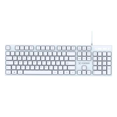 Imagem de Teclado Fortrek K15 USB Branco: ABNT2, Perfil Baixo