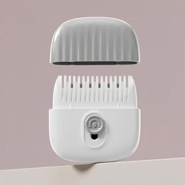 Imagem de Pente removedor de pontas divididas - Ferramenta de corte dupla face com lâmina substituível, design portátil nas cores rosa e cinza (cinza)