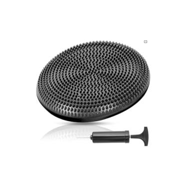 Imagem de Disco de Equilíbrio com Bomba de Ar, 33cm Diâmetro, PVC, Cinza, Suporta 100Kg, para Treino Core e Reabilitação Física