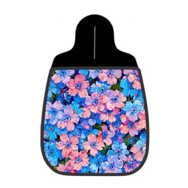 Imagem de Lixeira De Carro Organizador Lixinhocar Flores Rosa e Azul Vibrante