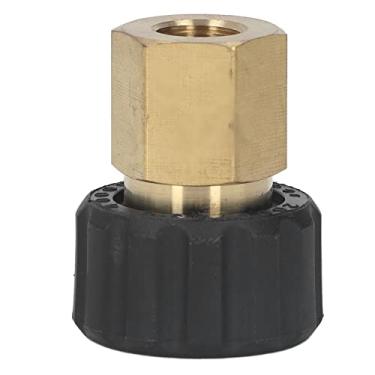 Imagem de Adaptador de lavadora de pressão Borracha de latão anticorrosão G1/4 pol. a M22 X 1,5 mm Substituição do conector de rosca de mangueira de lavadora de alta pressão para lavadoras (Fêmea para Fêmea