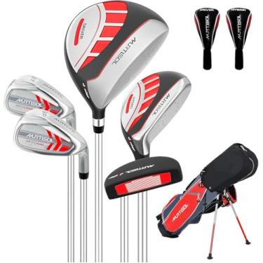 Imagem de Conjunto de 6 peças de taco de golfe infantil, conjunto de tacos de golfe júnior para idades de 4 a 12 anos inclui bolsa de suporte, 1# Drive, 5# híbrido, 6/7#, 9/P# ferros e Putter mão direita para