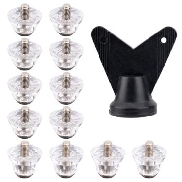 Imagem de 12 peças de chuteiras de futebol com parafusos, chuteiras de futebol, tachas de metal para chuteiras de futebol de rúgbi, pregos de substituição para chuteiras de futebol para adultos, treinamento