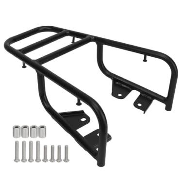 Imagem de Rack de bagagem traseiro para motocicleta, rack de ferro resistente, tubo de 16mm, acabamento preto fosco, suporte de carga, prateleira 125, 200, 250, 401