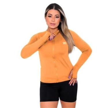 Imagem de Jaqueta Casaco UV Com Ziper Proteção FPU50 Feminino Laranja-Feminino