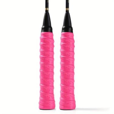 Imagem de 2 peças fita de aderência para raquete de tênis Badminton fita de aderência para raquetes de tênis badminton squash - rosa