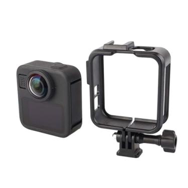 Imagem de SZZCNOX Gaiola protetora para câmera de ação Go Pro Max 2, capa de plástico com suporte de sapata fria e base de montagem de liberação rápida e acessórios de parafuso longo