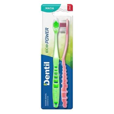 Imagem de Dentil - Escova Dental Eco Power Macia 2un | Estrutura Leve e Sustentável | Limpeza Suave com Consciência Ambiental