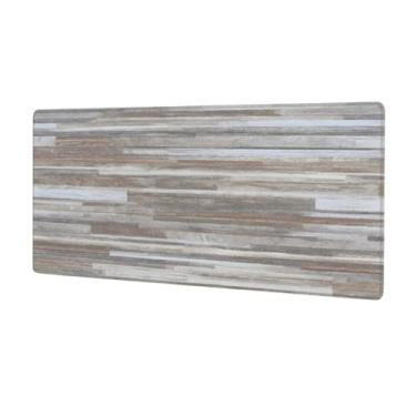 Imagem de Tapete de mouse grande de madeira arenosa cinza à prova d'água para computador protetor de mesa com base de borracha antiderrapante para escritório, computador, teclado, laptop e mesa de casa, tapete