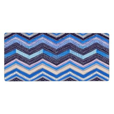 Imagem de Tapete de mouse retrô asteca étnico grande à prova d'água com protetor de mesa estendido para computador, base de borracha antiderrapante para escritório, computador, teclado, laptop e mesa de casa