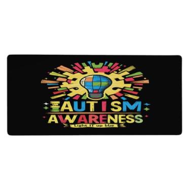Imagem de Tapete de mouse grande com lâmpada colorida para autismo à prova d'água para computador estendido tapete protetor de mesa antiderrapante base de borracha para escritório, computador, teclado, laptop e