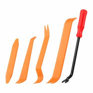 Imagem de HARFINGTON Kit de ferramentas de remoção de acabamento de carro de plástico sem arranhões Conjunto de ferramentas de remoção de prendedor automático para painel interno de janela de porta de carro