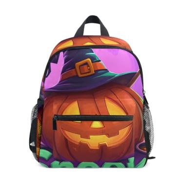 Imagem de GAIGEO Halloween Pumpkin Spooky Backpack for Kids School Backpack for Girls with Front Pocket, Safety Whistle for Ages 3-8