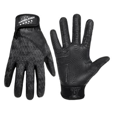 Imagem de Luvas de beisebol para jovens adultos, luvas de softbol respiráveis para homens e meninas (preto e adulto, grande)