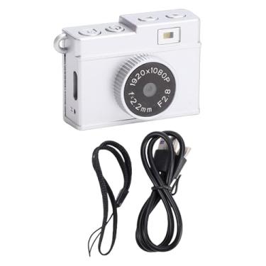 Imagem de Acouto Câmera Pequena retrô Mini Câmera Vintage Estilo Clássico 8.6MP 1080P HD Vídeo Tela de 1,14 pol. Lente Grande Angular de 120 ° Portátil para Fotografia de Viagens Escolares (Prata)