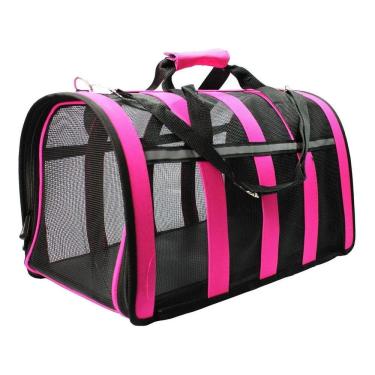 Imagem de Bolsa Mala Transporte Gato Cachorro Pet Animais Estimaçao Bichos Passeio Viagem Aviao Carro Lazer Faixa Relfetiva