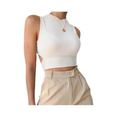 Imagem de Top Cropped Feminino Sexy Sem Costas Com Bandagem, Algodão Macio, Cruz
