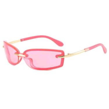 Imagem de Óculos de Sol Metálicos em Cores Doces com Proteção UV400 para Esportes ao Ar Livre, Corrida e Ciclismo, Rosa