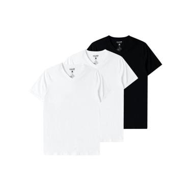 Imagem de Kit com 3 Camisetas Masculina Malwee 1000004422 Branco-Masculino