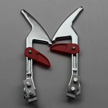 Imagem de Bothyi Trava de degrau de escada extensível em alumínio, fácil instalação, clipe de mola ampliado, peça de escada telescópica e de alto, Parafuso Direito de 4.5 Cm