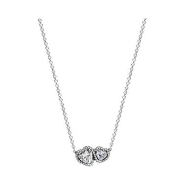 Imagem de Colar De Prata Esterlina 925 Com Laço Colorido Em Forma De Coração Ver