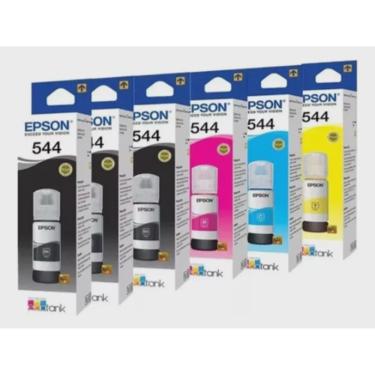 Imagem de Kit combo 12 refil de tinta epson 544 6 black + 2 cyan + 2 yellow + 2 mag.