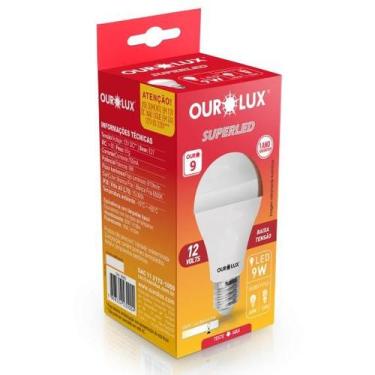 Imagem de Lampada led bulbo 9w 12v branco frio 6500k bateria ourolux