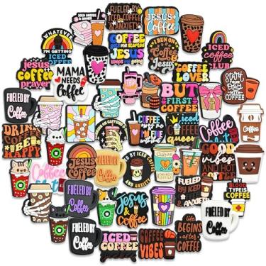 Imagem de Contas focais de café de silicone a granel 50 peças diferentes contas focais de café para canetas/colar/chaveiros/pulseiras, presentes femininos e adolescentes