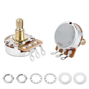 Imagem de Banworks Potenciômetro de latão B1MΩ M8 Thread de tamanho completo para guitarras elétricas métricas, eixo curto dividido de 18 estrias (comprimento de 15 mm) para Epiphone Les Paul LP/SG Squier Strat