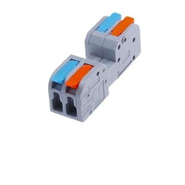 Imagem de ZEDEVB Mini conector de fio rápido de encaixe conectores elétricos compactos universais bloco de terminais de condutor de extremidade de pressão (DF-2604D-2C, 1 peça)