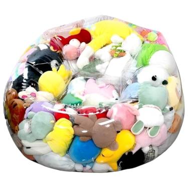 Imagem de ZFLYCANP Capa transparente para cadeira de pufe para animais de pelúcia, organizador de brinquedos à prova d'água, PVC premium, grande capacidade, armazenamento de brinquedos de pelúcia macia, limpeza