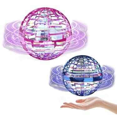 Imagem de Brinquedo Voadora LED Bola Voadora Mágica de Indução Inteligente UFO para Brinquedos Infantis (Azul+1 Roxo-2pcs)