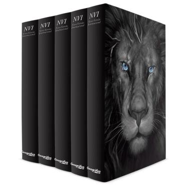 Imagem de Kit com 5 Bíblias do Leão Grafite - Capa Dura - NVI