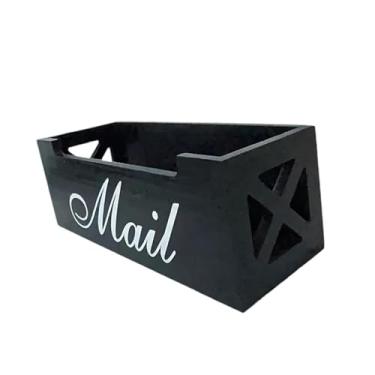 Imagem de Ｂｅｓｇａ Organizador de Correspondências de Madeira, Suporte Multiuso para Mesa, Porta-Envelopes Leve, Classificador de Correspondências para Mesa ou Parede, Preto
