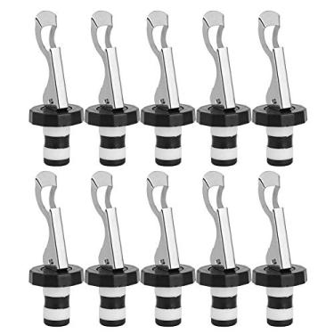 Imagem de 10 peças de rolha de garrafa de vinho, plugue de vedação a vácuo reutilizável para garrafas de vinagre de vinho, champanhe, óleo de refrigerante, com função de preservação hermética, acessórios de bar