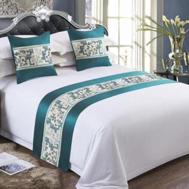 Imagem de Corredores de cama sedosos bordados, cobertor macio para cama queen, ideal para vestir colchões, sofás e reformas de quarto de hóspedes - tipo 02||50 * 180 cm para cama de 1,2 m