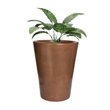 Imagem de Vaso Grande Polietileno P/plantas Liso Casa Jardim Varanda Sala 40cm (Marrom)
