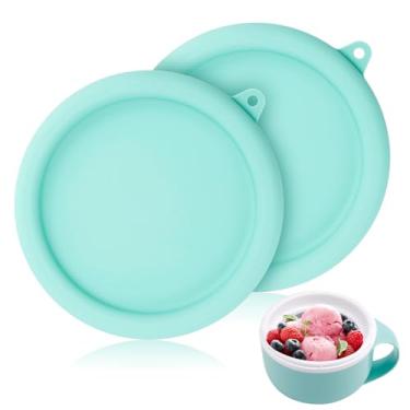 Imagem de 2 peças de tampa de silicone para máquina de sorvete Dash My Mug, tampas de tigela de silicone sem BPA de 15 cm, tampa de armazenamento, tampa de sorvete, acessórios de substituição para máquina de