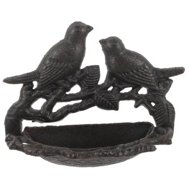 Imagem de Alimentador de alimentos para pássaros bandeja decorativa terrários alimentador de pombos cabide dispensador de banho de pássaros recipiente para pendurar ao ar livre suporte de vidro decoração