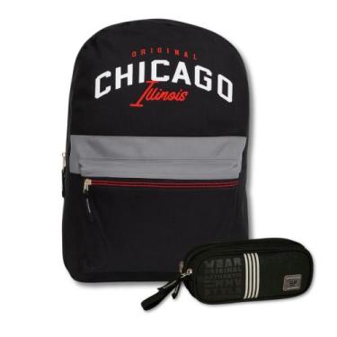 Imagem de Kit Escolar Mochila + Estojo Super Style Menino Original Clio -